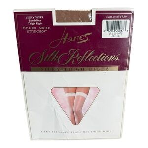 HANES Silk Reflections 1pr Silky Thigh Highs Style 720 Little Color Size CD
